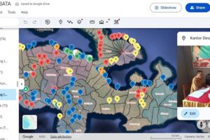 Pemantauan real-time lokasi survei HSPK dan ASB Kabupaten Lembata menggunakan teknologi pemetaan digital Google Earth oleh tim survey ITN Malang